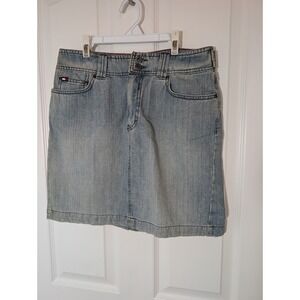 Tommy Hilfiger‎ Denim Mini Skirt Women's Blue Wash Jean Short Casual